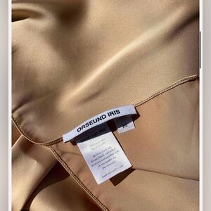 Orseund Iris Satin Scarf in Champagne Beige